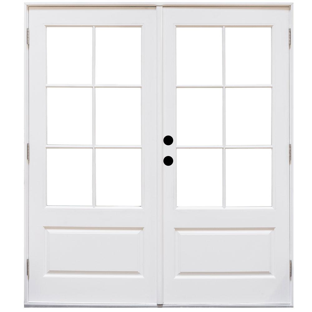 MP Doors 60 in. x 80 in. Fiberglass Smooth White Right-Hand Outswing ...