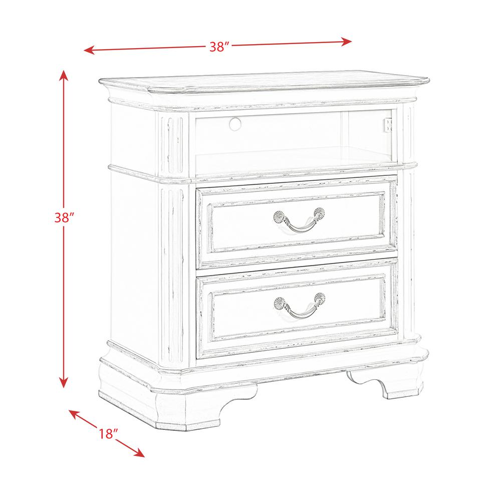 Picket House Furnishings Caroline Antique White 2 Drawer Media