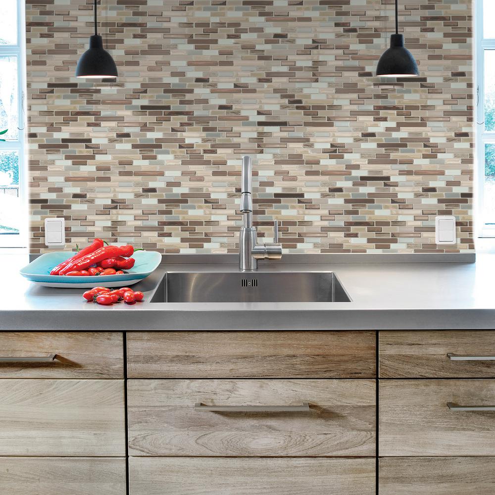 Smart Tiles Muretto Durango Multi 10 20 In W X 9 H L And Smart Tiles Muretto Durango Multi 10 20 In W X 9 H L And Stick Decorative Mosaic Wall Tile Backsplash 4 Pack Sm1053 The Home Depot
