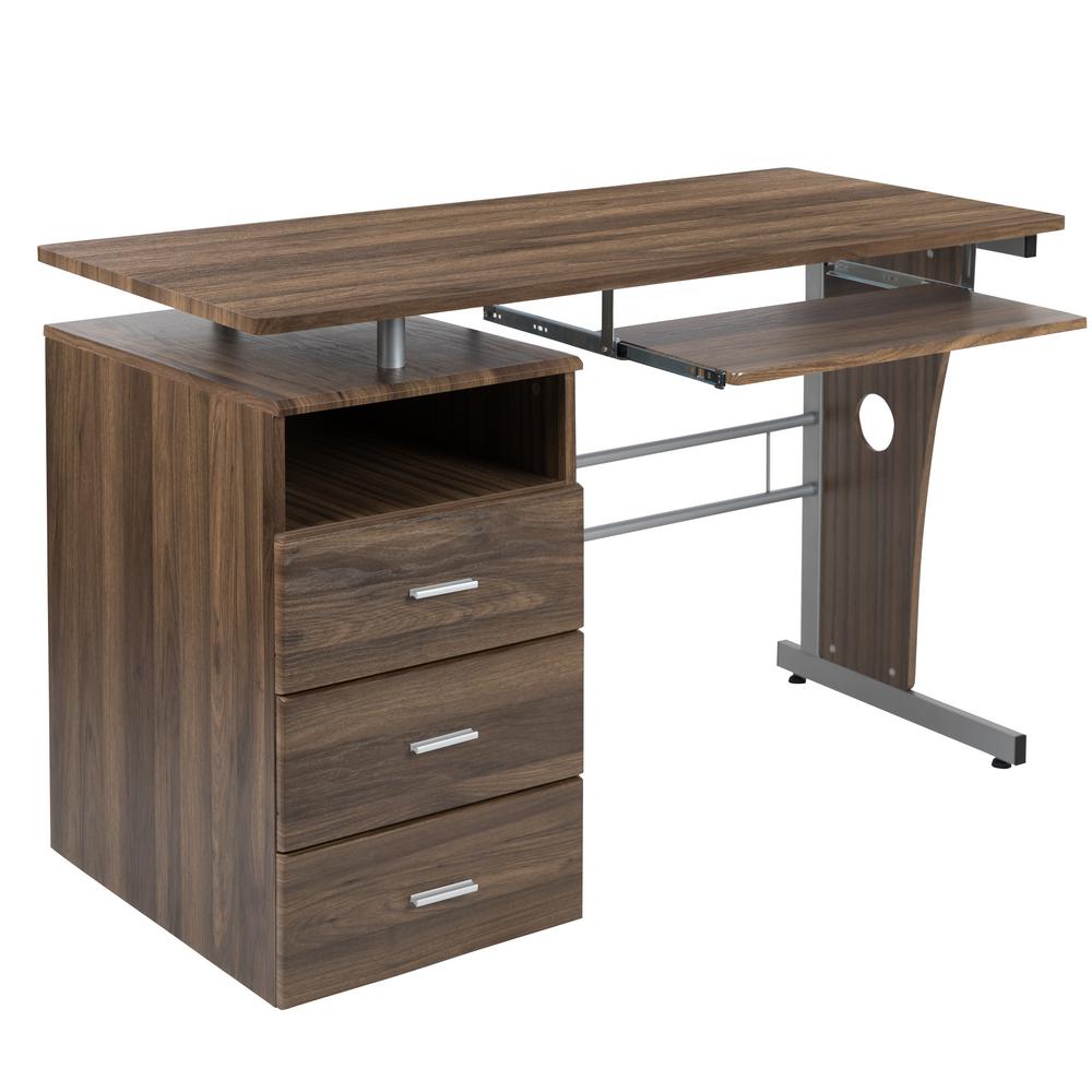 Carnegy Avenue 1 Piece Rustic Walnut Computer Desk Cga Nan 270343