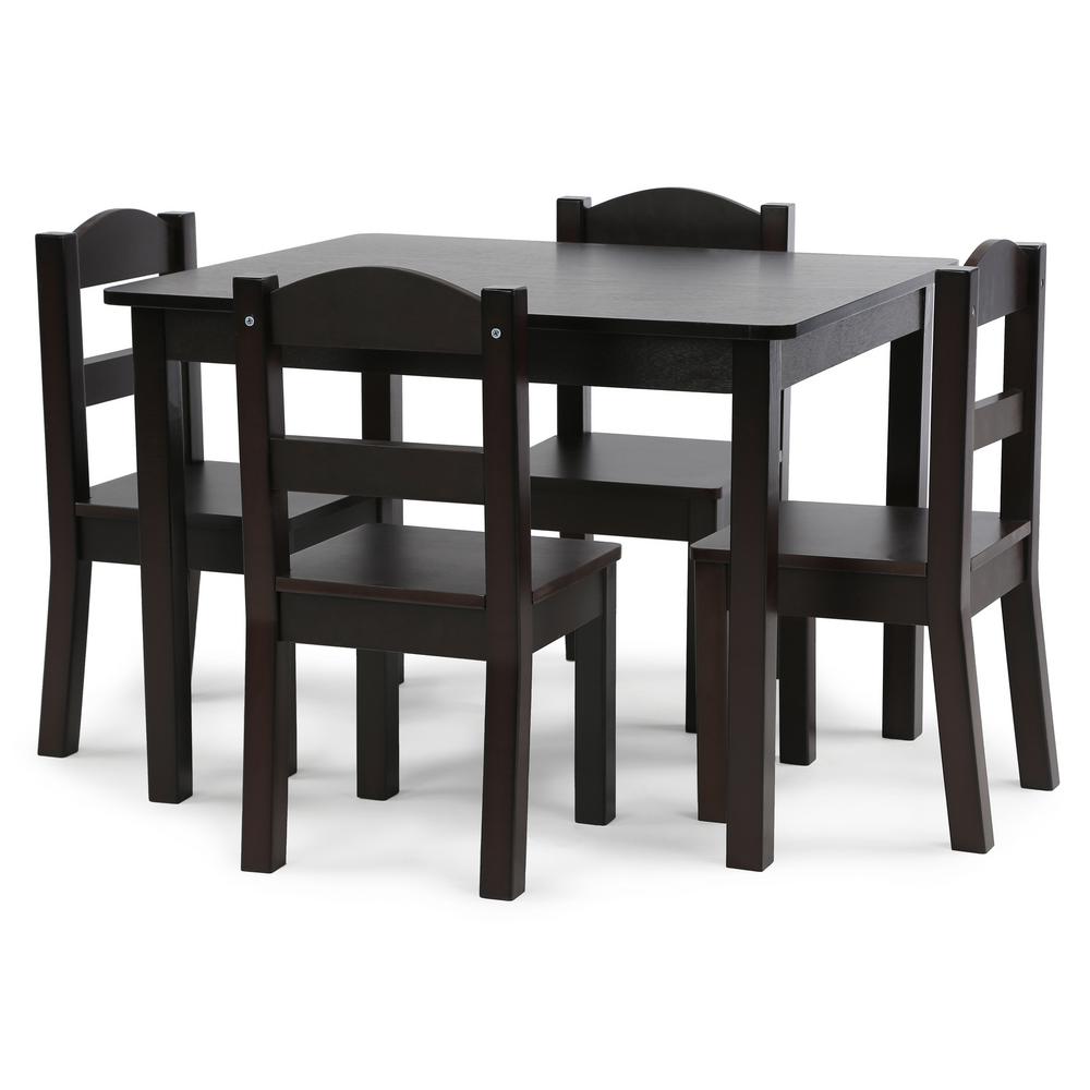 Humble Crew Espresso Collection 5 Piece Espresso Table And Chair Set Tc824 The Home Depot