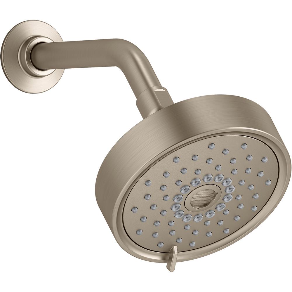 KOHLER Purist 3Spray 5.5 in. Fixed Round Showerhead in Vibrant Brushed