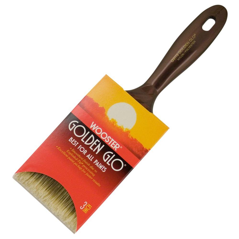Wooster Golden Glo 3 in. Nylon/Polyester Flat Brush0Q31180030 The