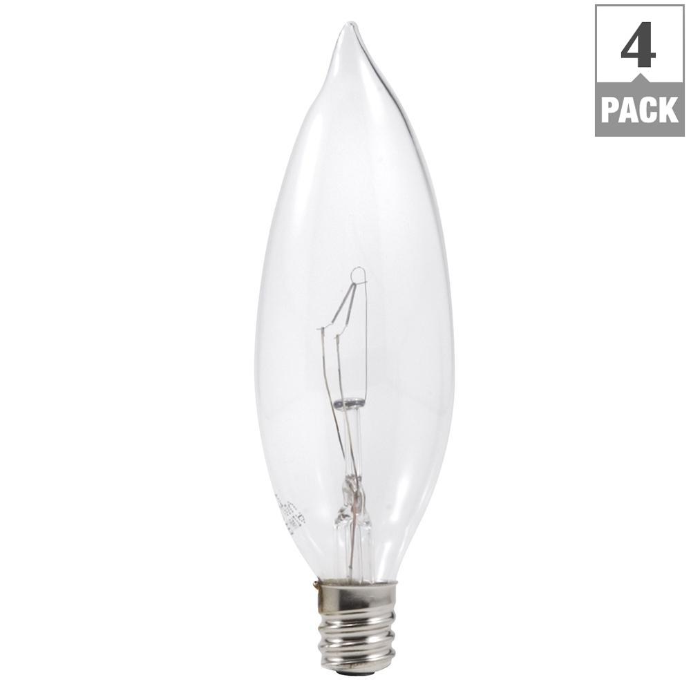 Sylvania 25-Watt Double Life B10 Incandescent Light Bulb (4-Pack)-10541 ...