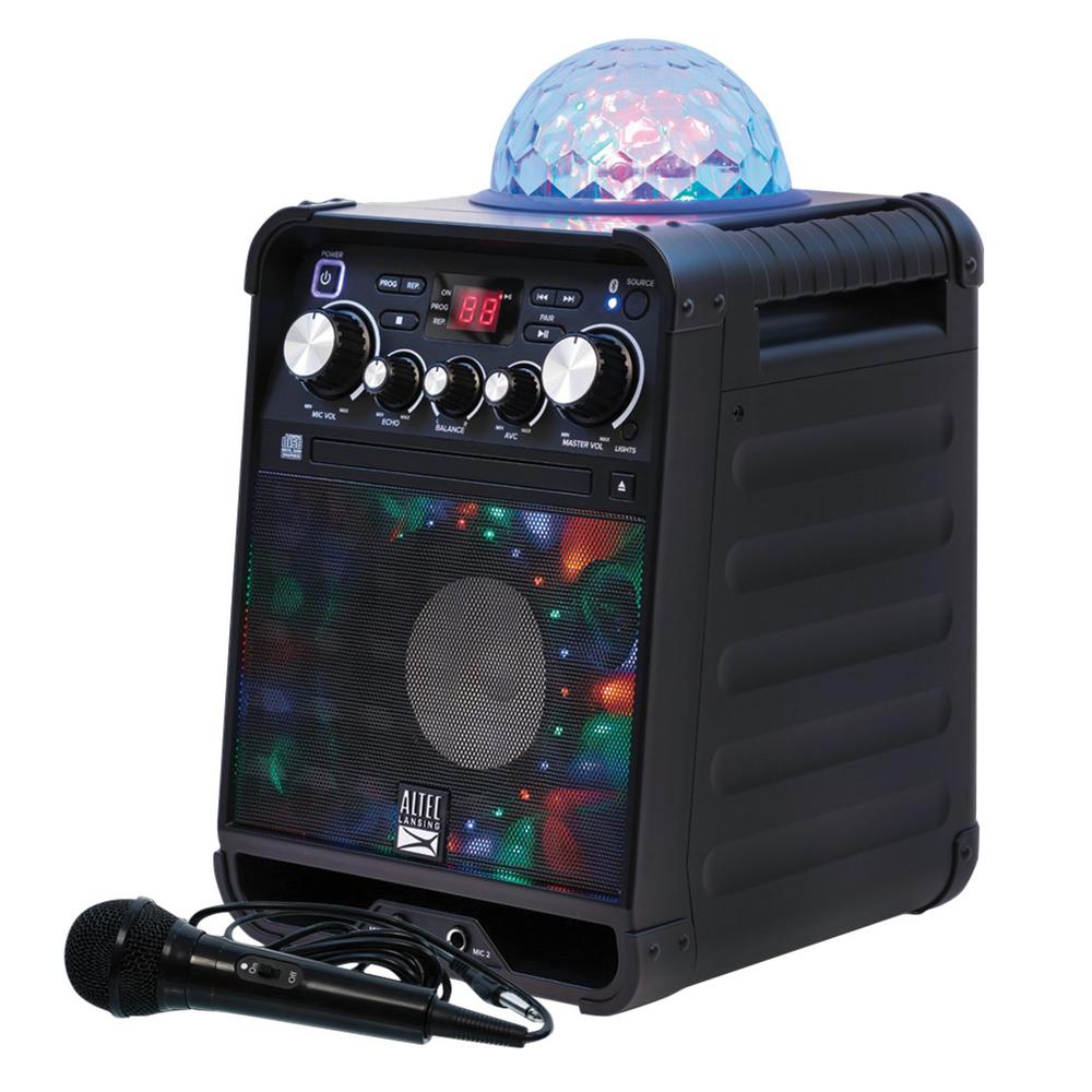 Gemini Audio House Party Speaker System with Disco Lights Ball Bluetooth White