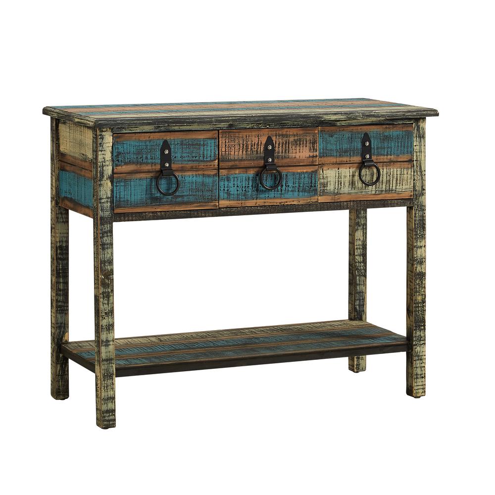 Rustic Multi Colored Console Table Entryway Tables Colorful Calypso Console Table