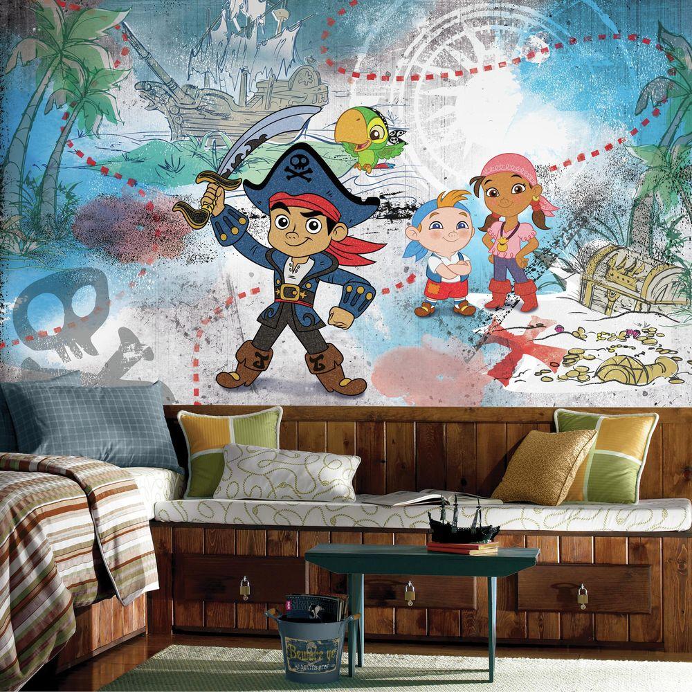 72 In W X 126 In H Captain Jake And The Never Land Pirates Xl Chair Rail 7 Panel Prepasted Wall Mural