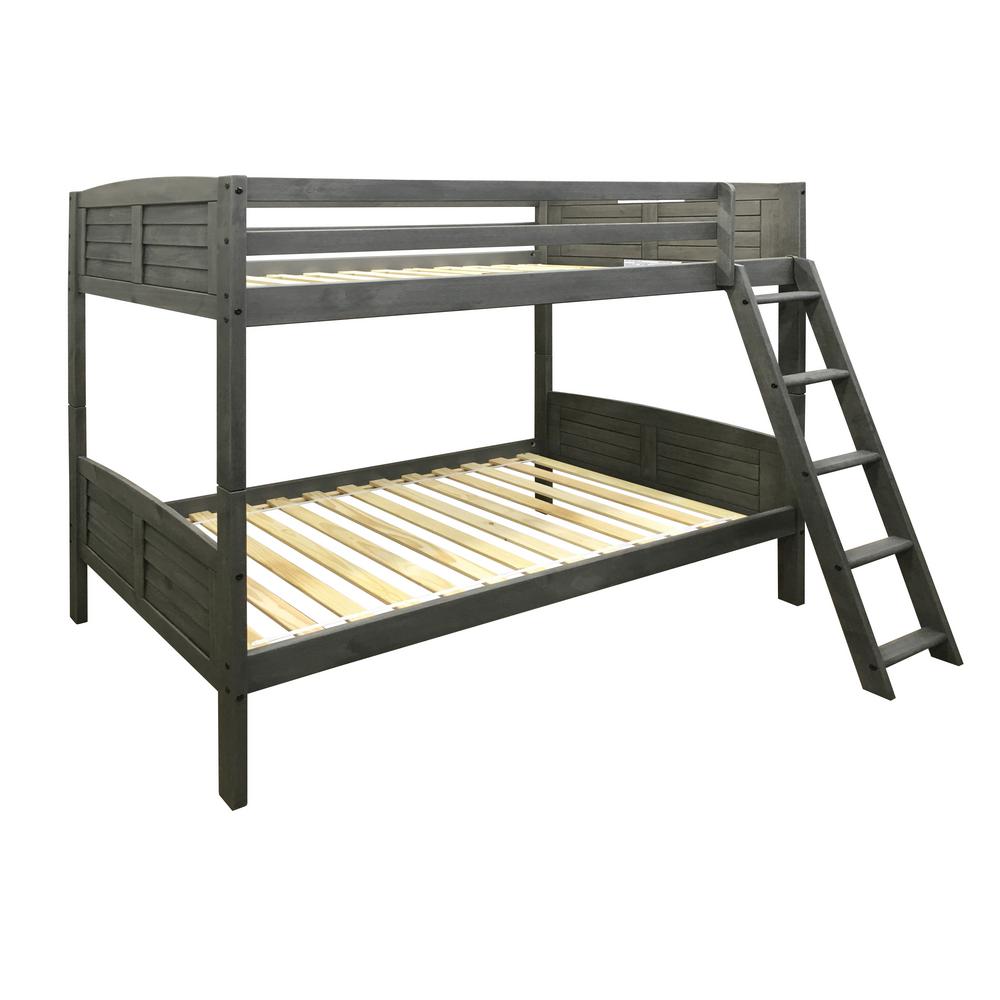 Donco Kids Antique Grey Twin and Full Louver Bunk Bed 2012-TFAG - The ...