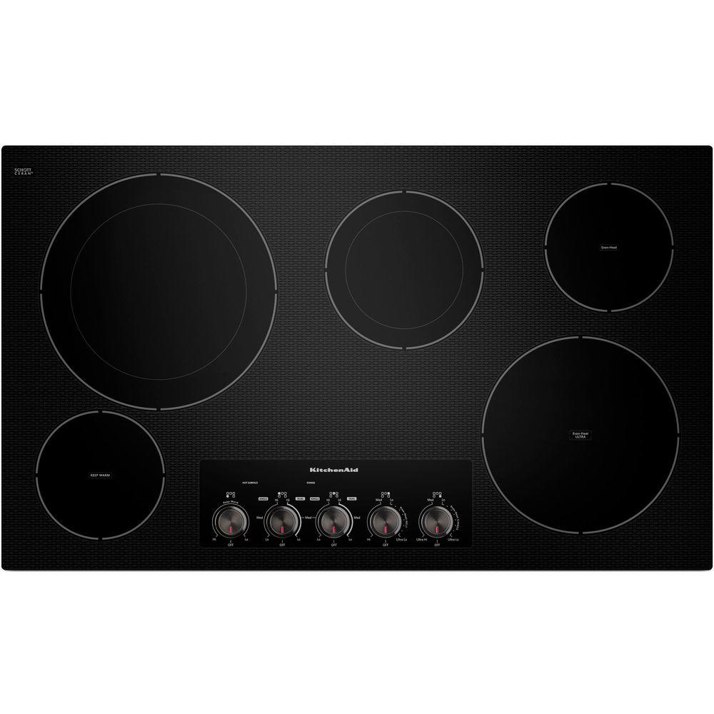 Kitchenaid 36 In Ceramic Glass Electric Cooktop In Stainless