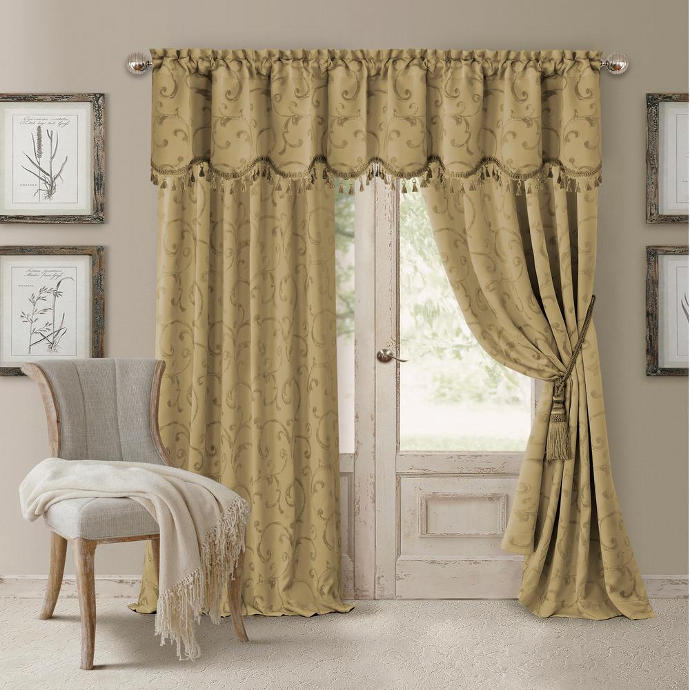 Faux Silk Gold Curtains Drapes Window Treatments The