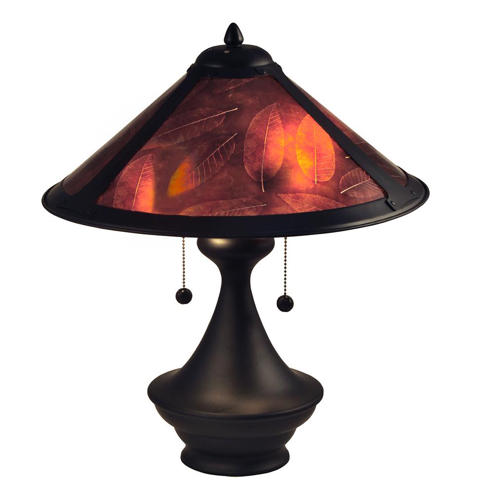 Rustic Pull Chain Table Lamps The Home Depot Dark Antique Bronze Table Lamp With Mica Shade