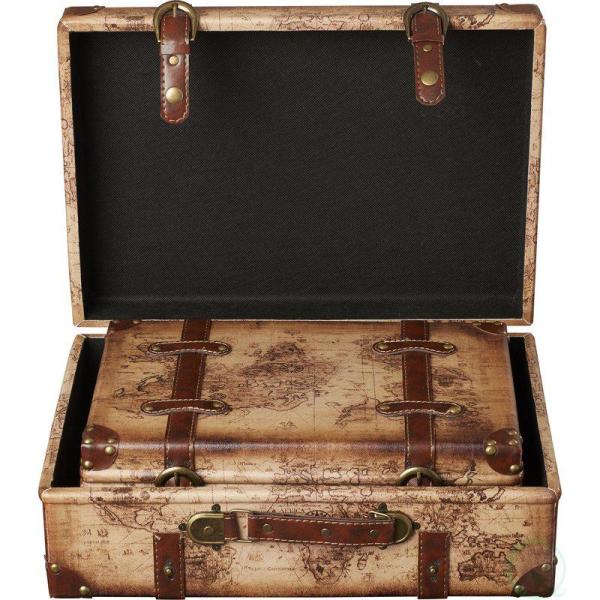 vintage world map suitcase