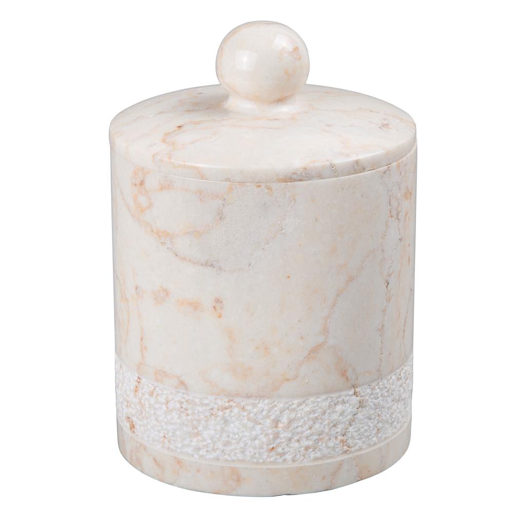 Creative Home Spa Hand Carved Cotton Ball Holder In Champagne Marble Creative Home Spa Hand Carved Cotton Ball Holder In Champagne Marble