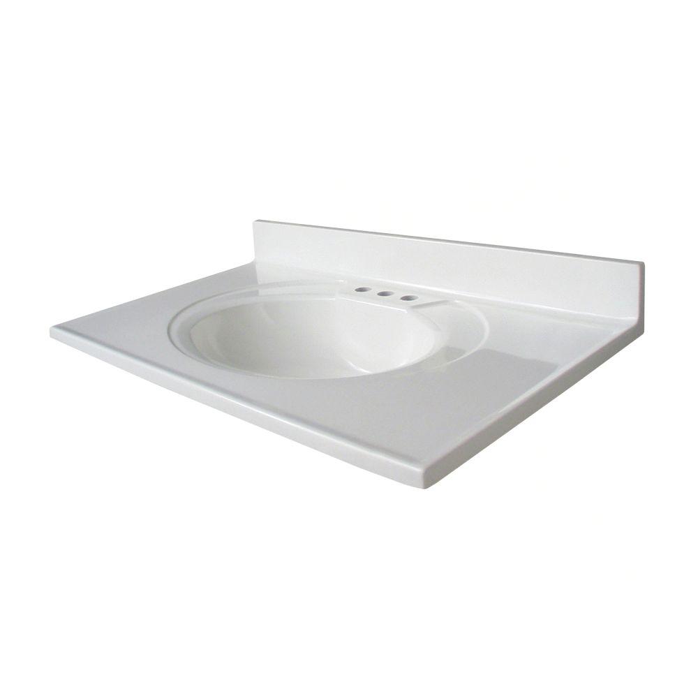 Glacier Bay Newport 37 In Cultured Marble Vanity Top With Sink In