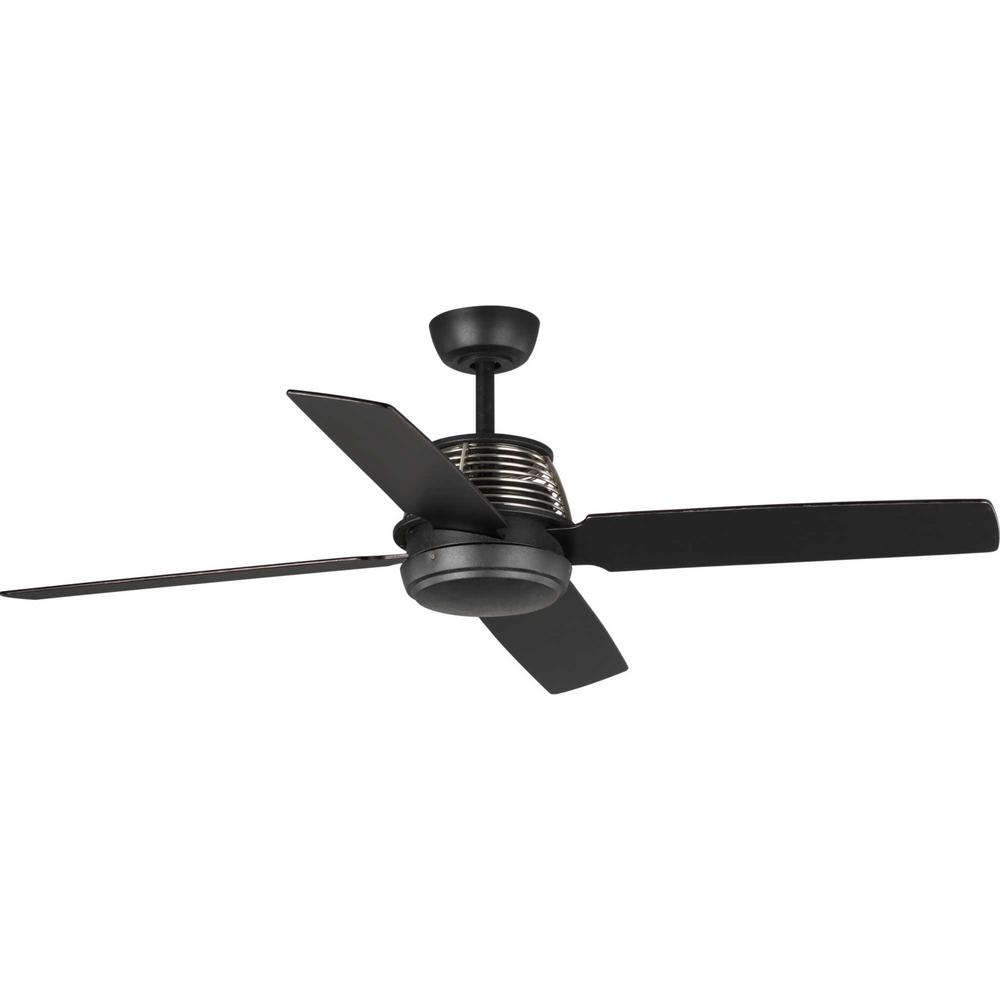 Progress Lighting Shaffer 56 In 4 Blade Black Ceiling Fan