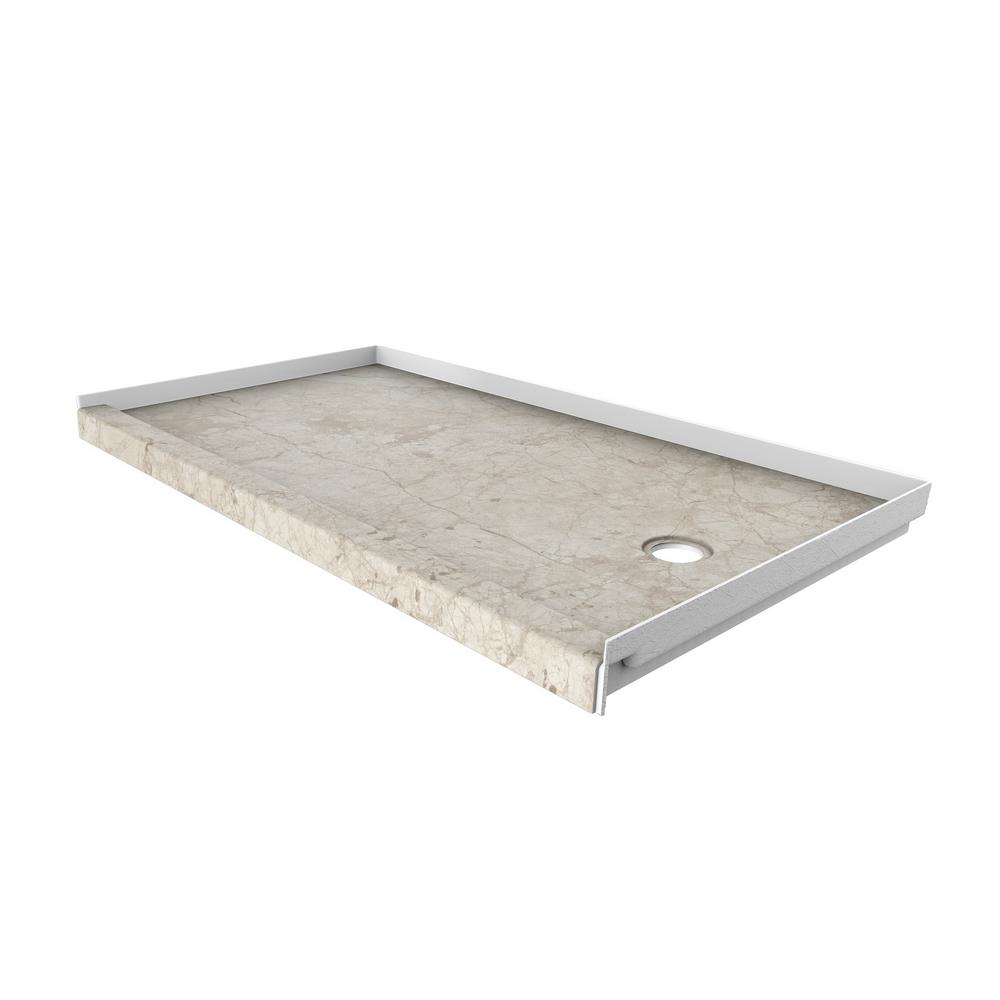 FlexStone 32 in. x 60 in. Single Threshold Shower Base with Right Hand