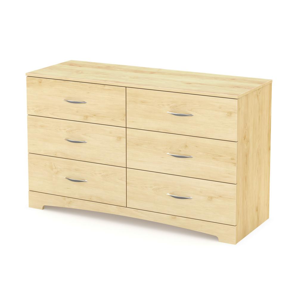 Step One 6 Drawer Natural Maple Dresser Step One 6 Drawer Natural Maple Dresser