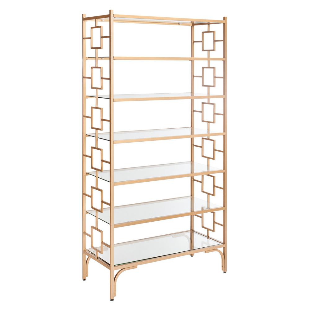 Safavieh 72 In Gold Clear Metal 7 Shelf Etagere Bookcase With - Gold Quatrefoil Metal Wall Shelf Safavieh 72 In Gold Clear Metal 7 Shelf Etagere Bookcase With - Gold Quatrefoil Metal Wall Shelf