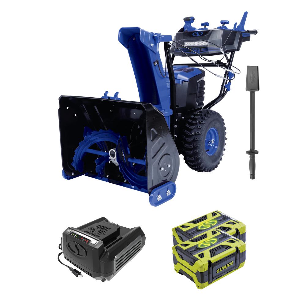 Snow Joe 100-Volt iONPRO 24 in. Cordless Dual-Stage Snow Blower with 2 x 5.0 Ah Batteries and Charger