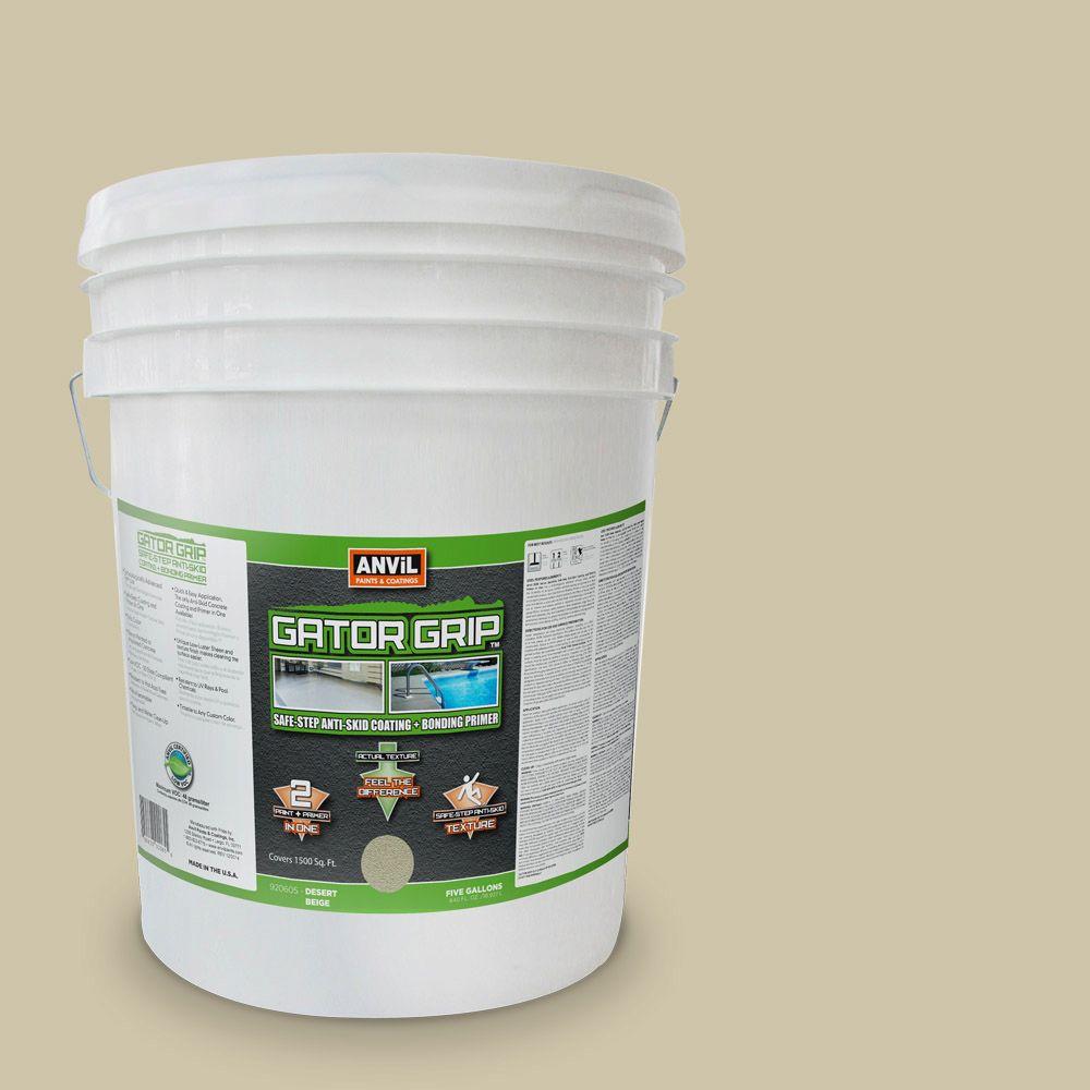 Stain Concrete Porch Patio Paint Exterior The Home Depot 5 Gal Desert Beige Anti Skid Coating And Bonding Primer