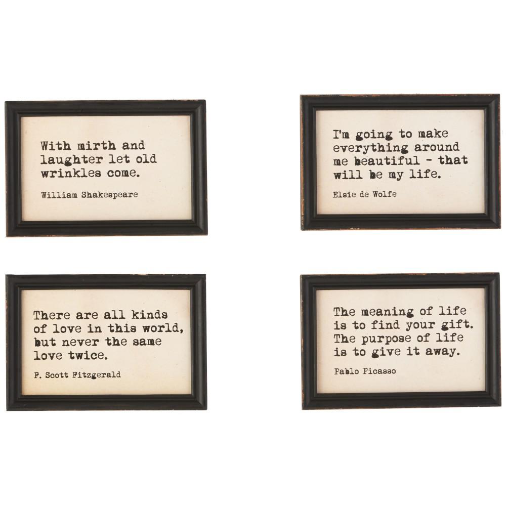 3R Studios 9 in. H x 6 in. W Famous Quotes Framed Wall Art (Set of 4), White was $43.2 now $25.2 (42.0% off)