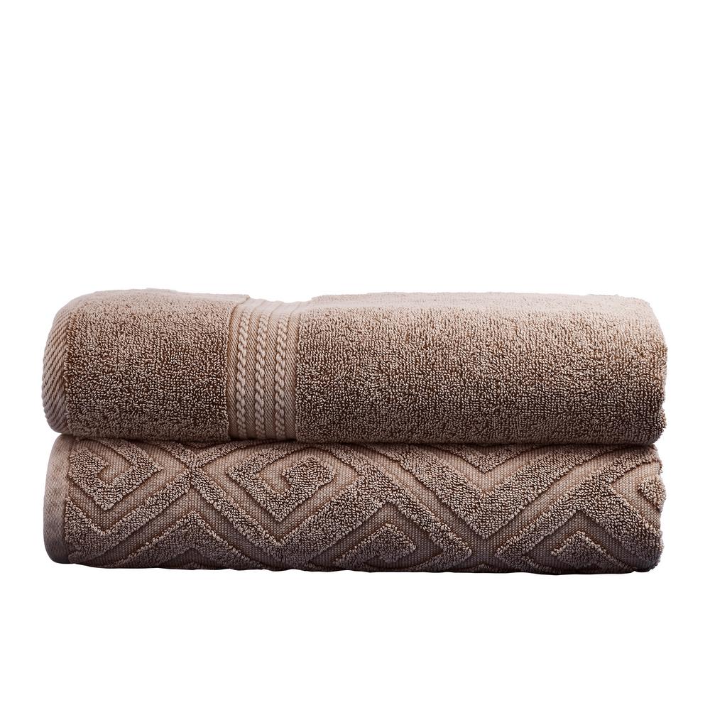 UPC 645470199887 product image for MODERN THREADS 2-Piece Mocha Geometric Bath Towel Set, Brown | upcitemdb.com