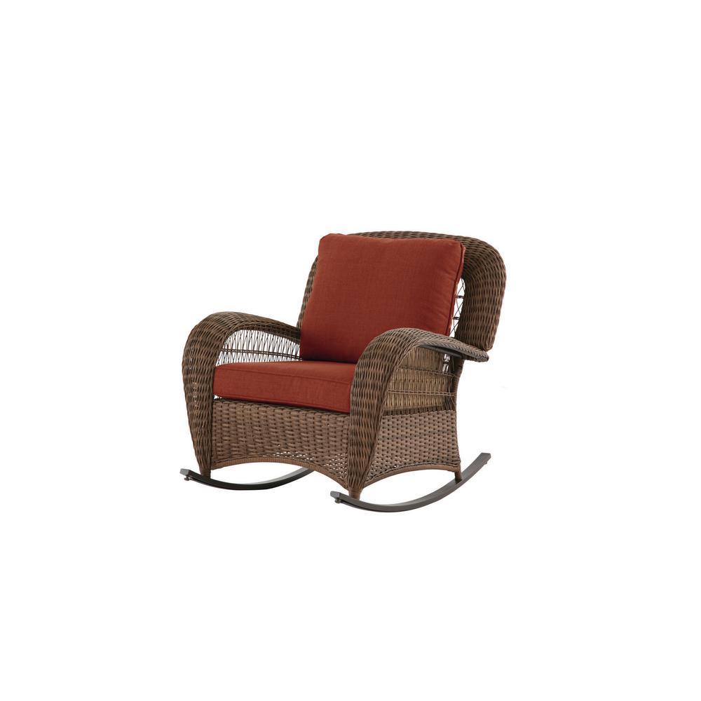 Hampton Bay Beacon Park Brown Wicker Outdoor Patio Rocking Chair With Sunbrella Henna Red Cushions H018 01510100 The Home Depot - Sunbrella Outdoor Cushions For Rocking Chairs Hampton Bay Beacon Park Brown Wicker Outdoor Patio Rocking Chair With Sunbrella Henna Red Cushions H018 01510100 The Home Depot - Sunbrella Outdoor Cushions For Rocking Chairs