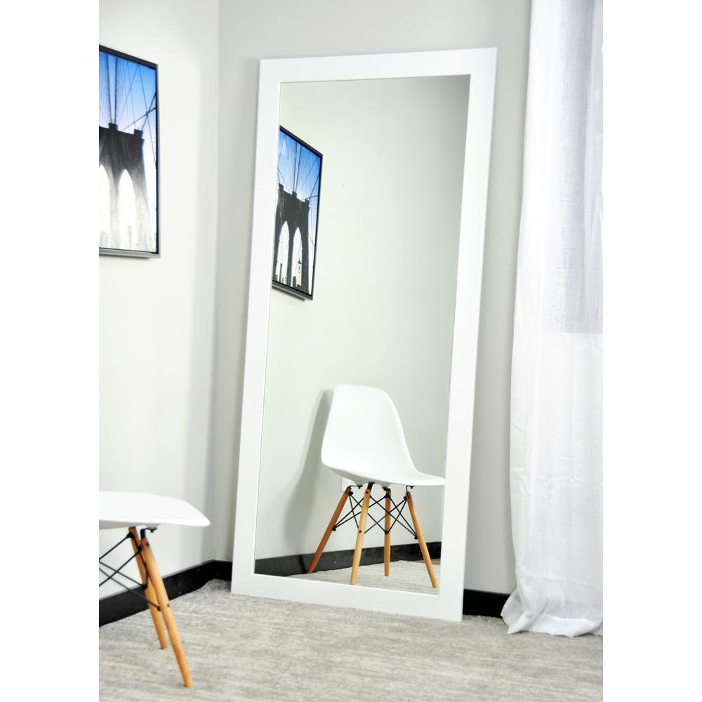 Modern Matte White Tall Framed MirrorBM003TS The Home Depot