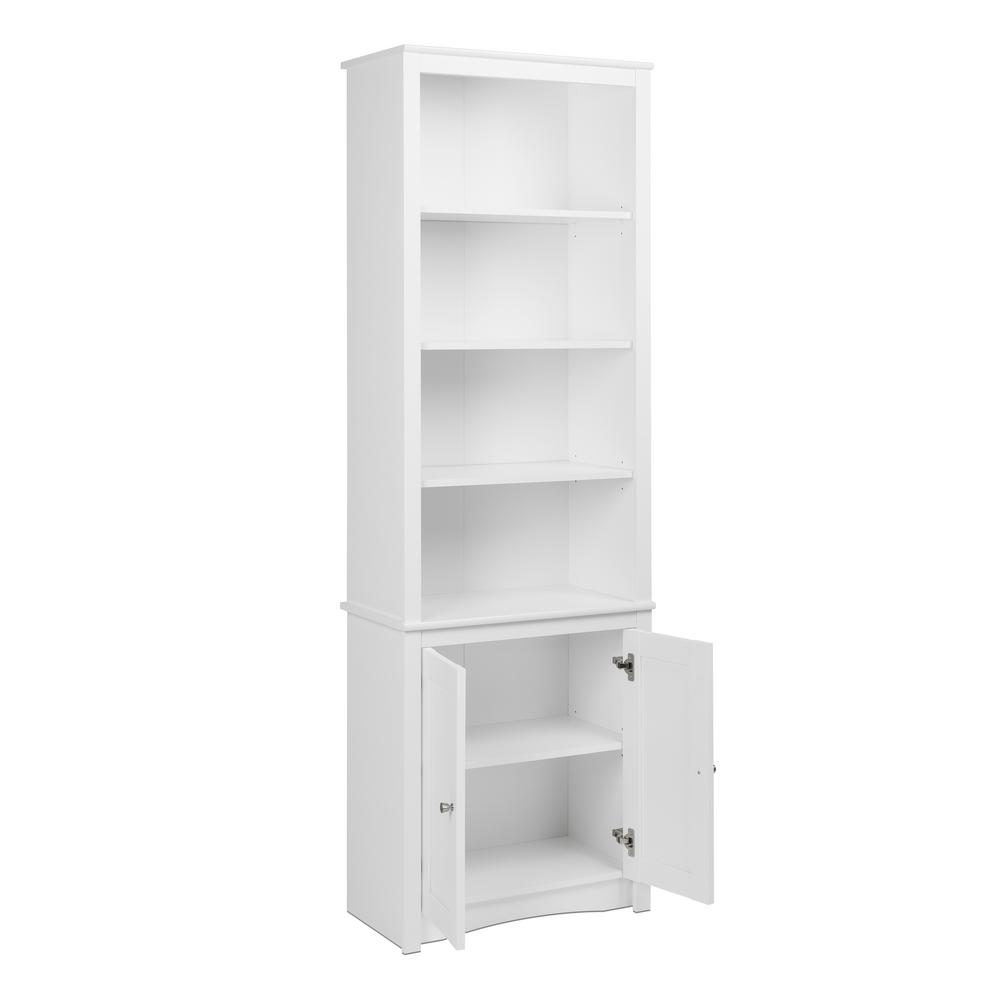 6 Shelf Bookcase With 2 Shaker Doors, How Tall Should A Bookcase Be