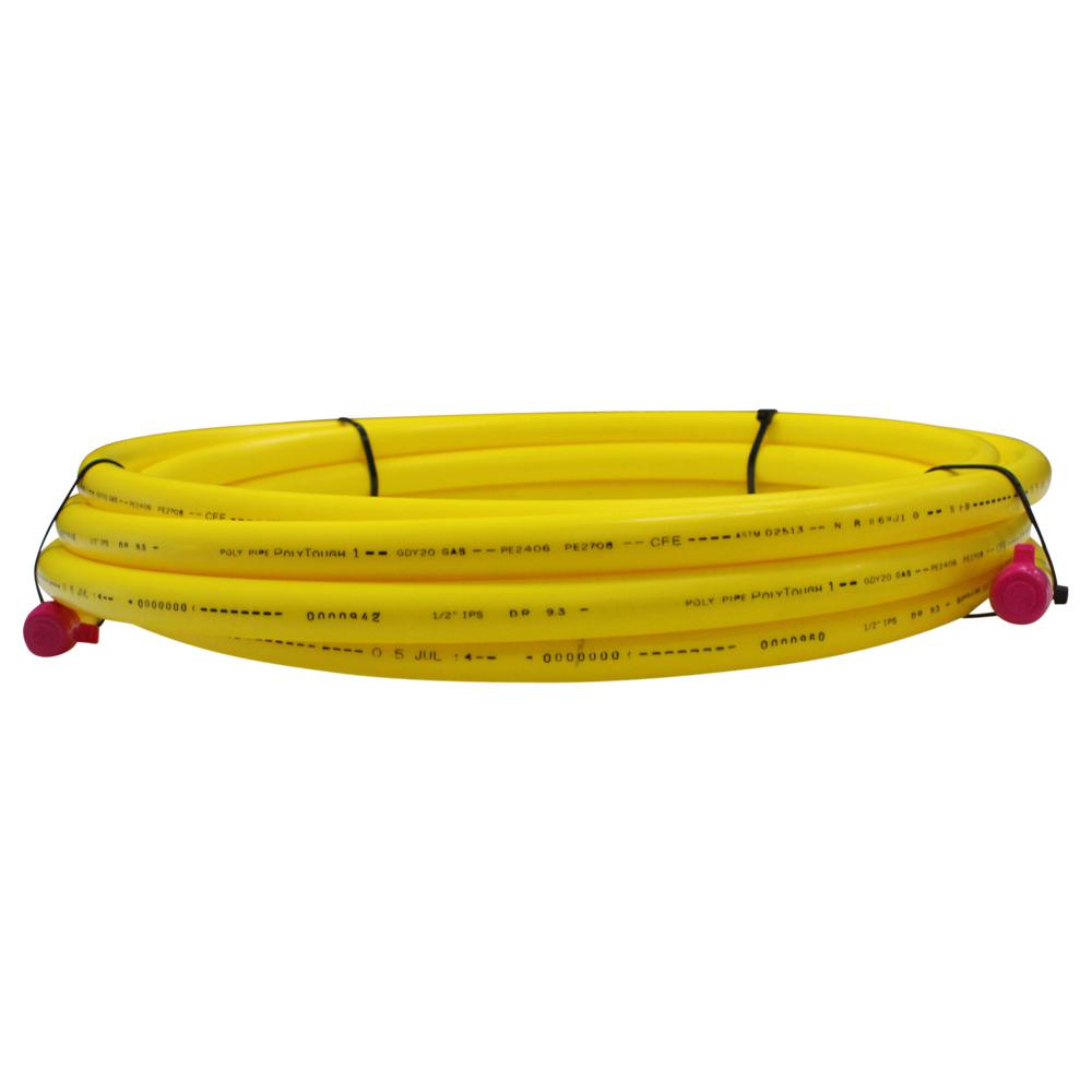 HOME FLEX Underground 1 2 In X 25 Ft IPS Yellow Polyethylene Gas Pipe 