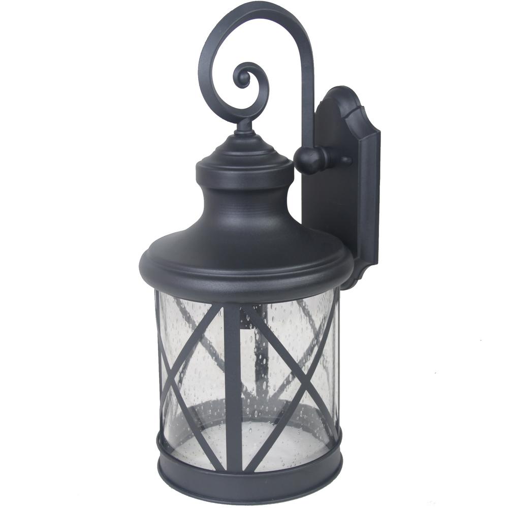 Y Decor Ellie 1-Light Sandy Black Outdoor Wall Mount ... on Decorative Exterior Wall Sconce Black id=75269