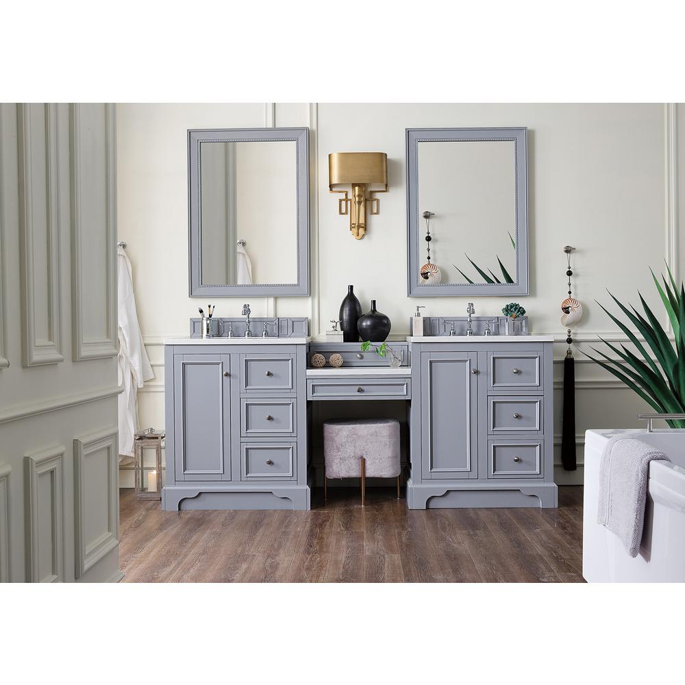 James Martin Vanities De Soto 82 In W Double Bath Vanity In Silver Gray With Marble Vanity Top In Carrara White With White Basin 825v82slcar The Home Depot
