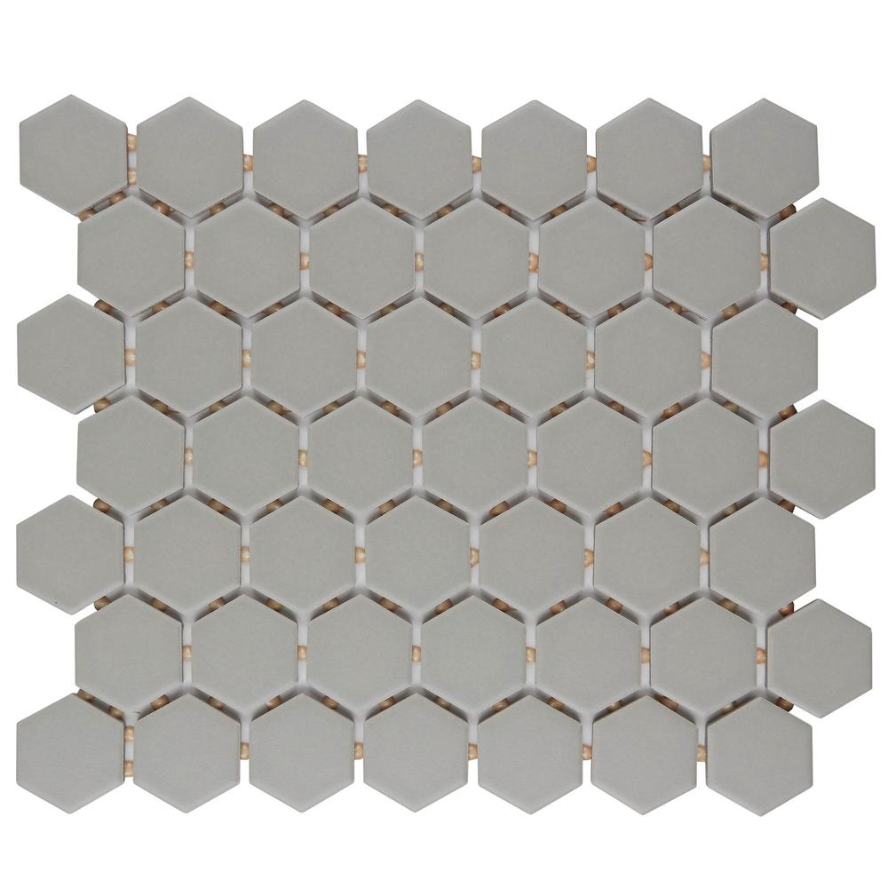 Daltile Restore Matte Natural Gray Hexagon 10 in. x 12 in. x 6mm Glazed