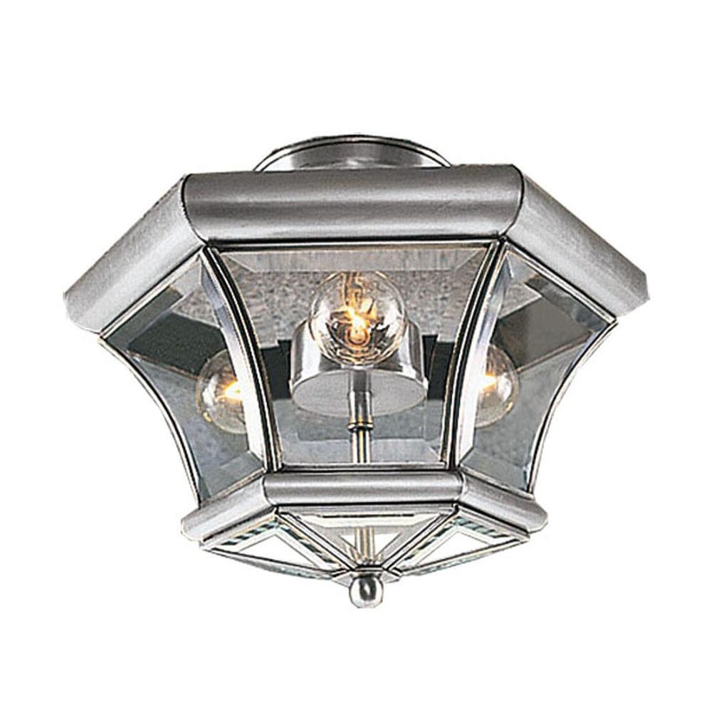 Livex Lighting Providence 3Light Ceiling Brushed Nickel Incandescent