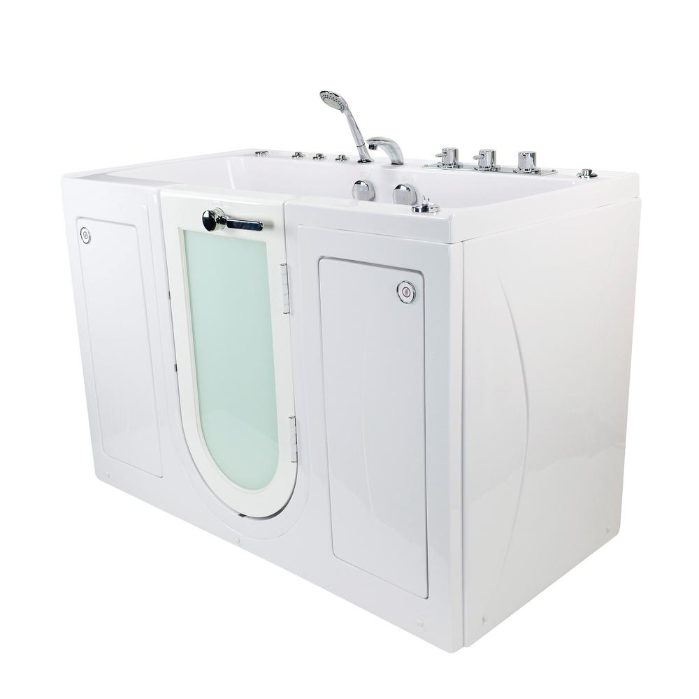 Ella Tub4Two 60 in. WalkIn Whirlpool and Air Bathtub in White, RH