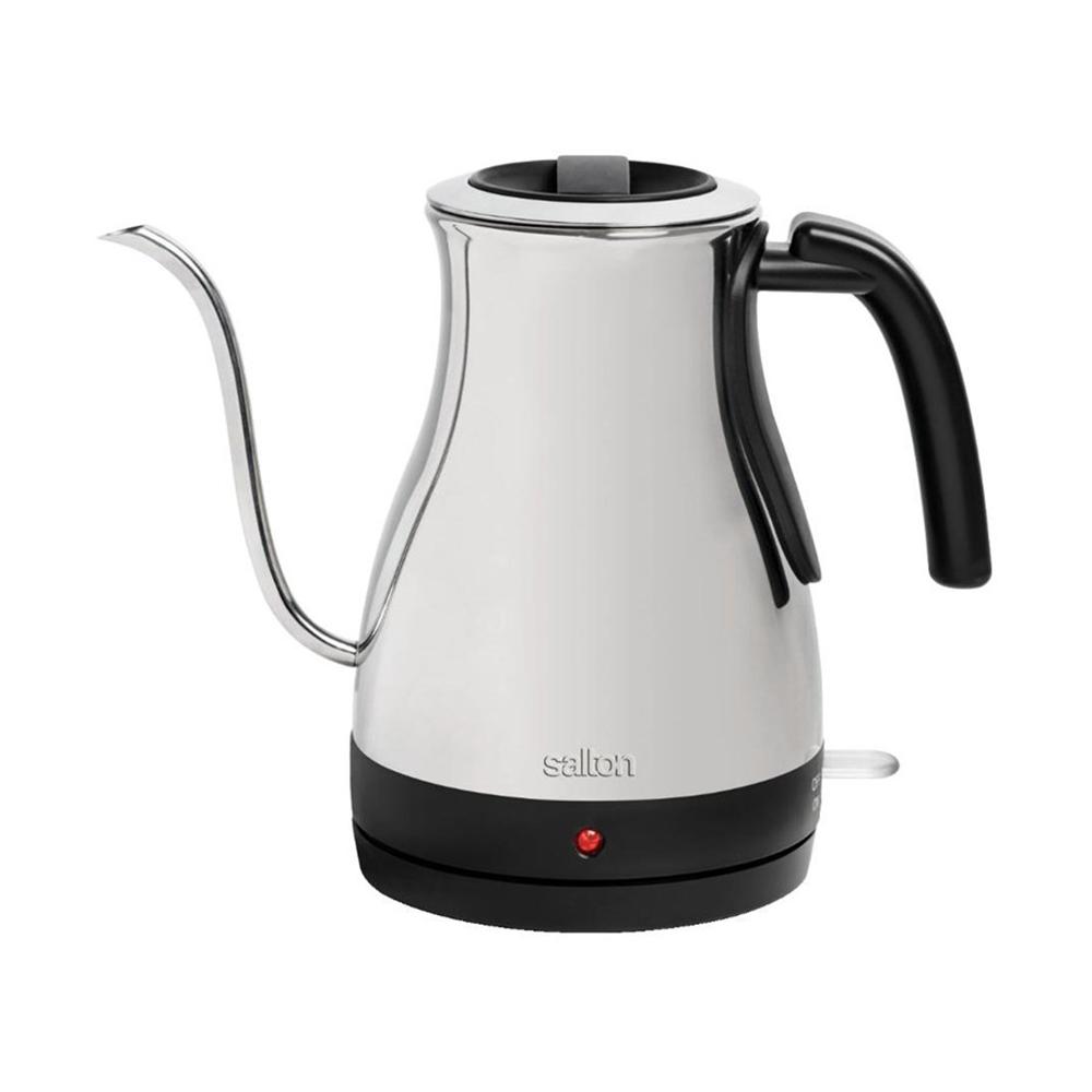 1 l Electric Goose Neck Kettle, Silver/Black