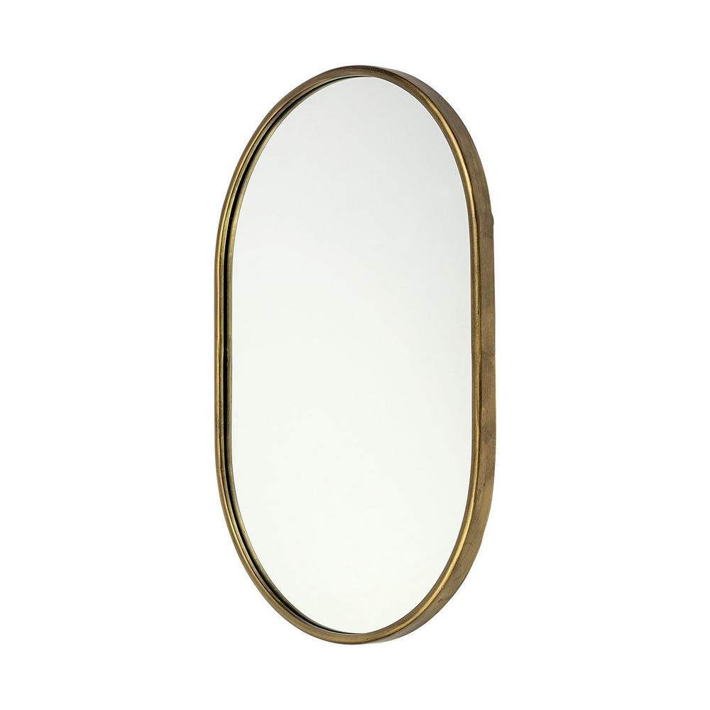 Mercana Sylvia I 24 X35 Oval Gold Metal Frame Wall Mirror 68733 Mercana Sylvia I 24 X35 Oval Gold