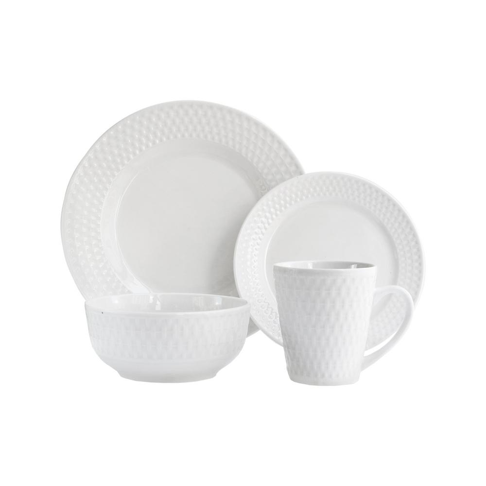Elle Decor 16 Piece White Juliette Dinnerware Set 6831 16 Rb The