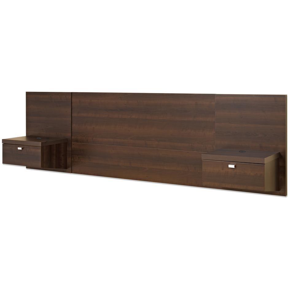 Wall Mounted Built In Storage Beds Headboards Bedroom Series 9 1 Piece Espresso Queen Bedroom Set
