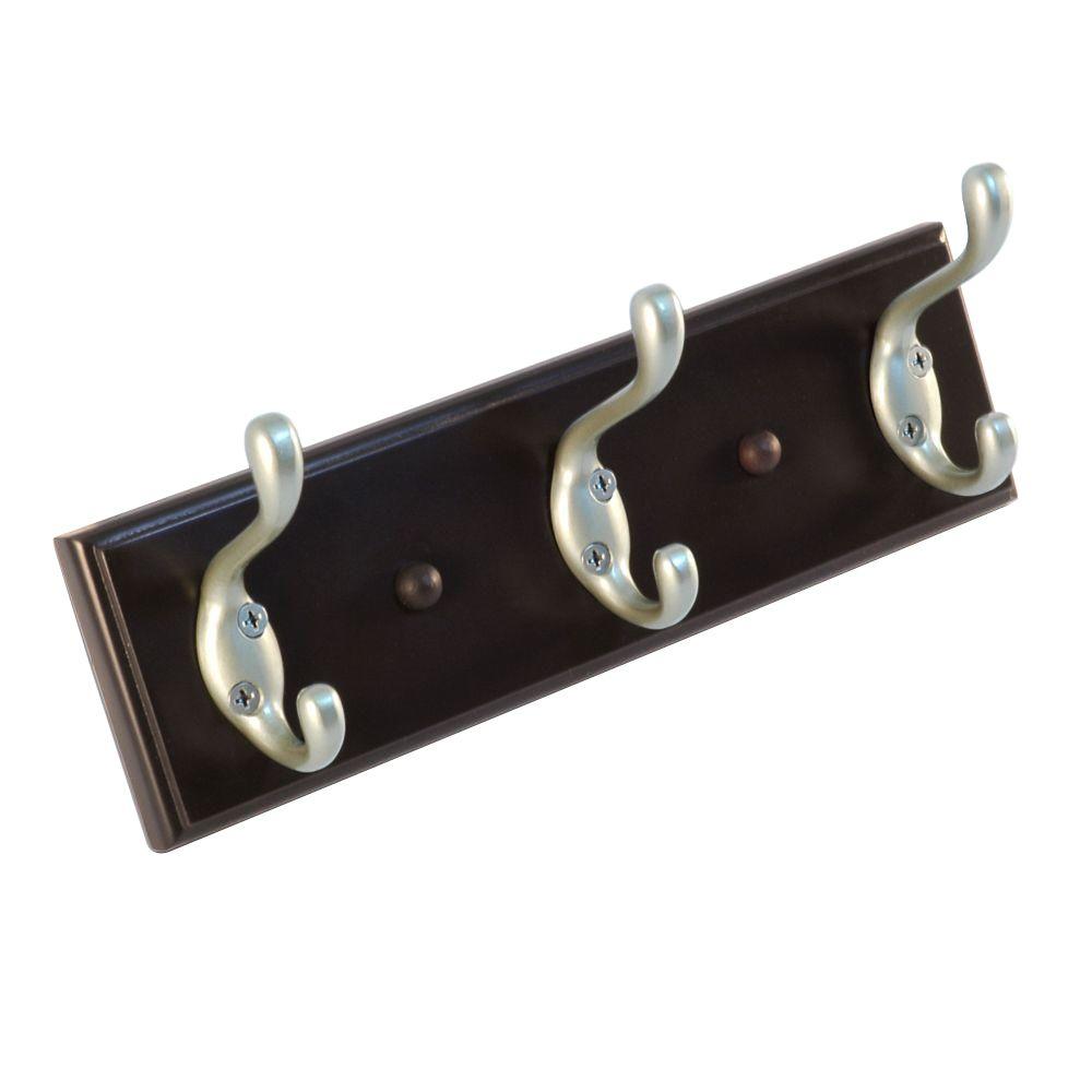 Richelieu Hardware 10 in. Nystrom Hook Rack Espresso Board with 3