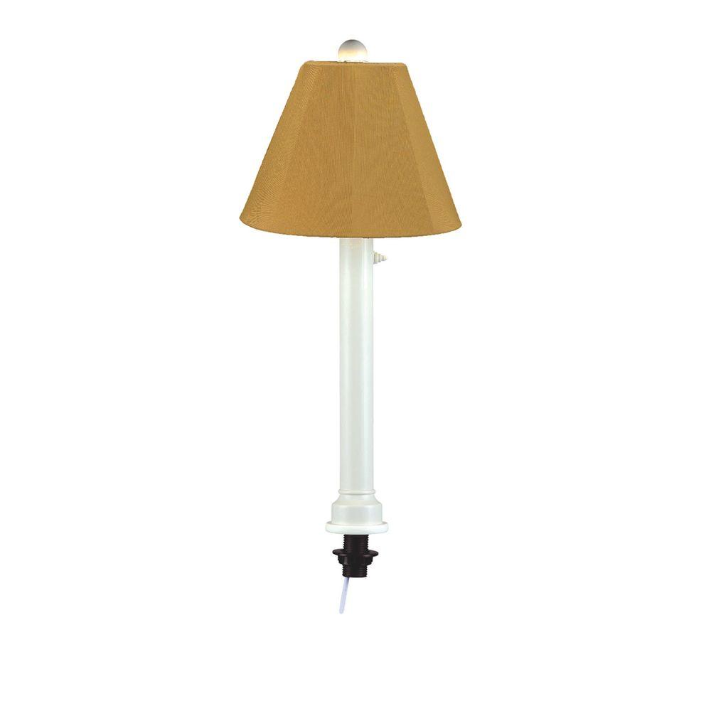 Patio Living Concepts Catalina 28 In White Umbrella Outdoor Table Patio Living Concepts Catalina 28 In White Umbrella Outdoor Table Lamp With Brass Shade