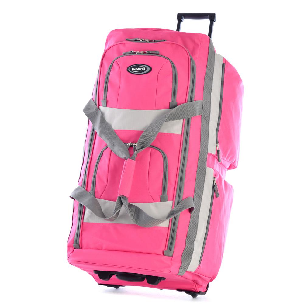 Olympia USA 33 in. 8-Pocket Rolling Duffel, Hot Pink was $140.0 now $56.0 (60.0% off)