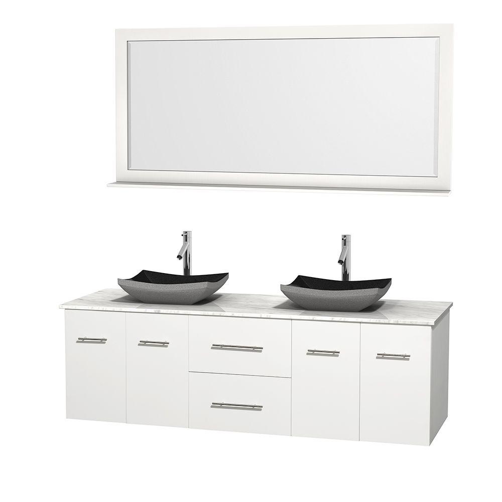 Wyndham Collection Centra 72 In Double Vanity White With Centra 72 In Double Vanity
