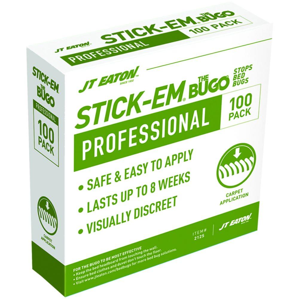 JT Eaton Stick-Em Bed Bug Detector Trap for Carpet Floors (100-Pack) by JT Eaton