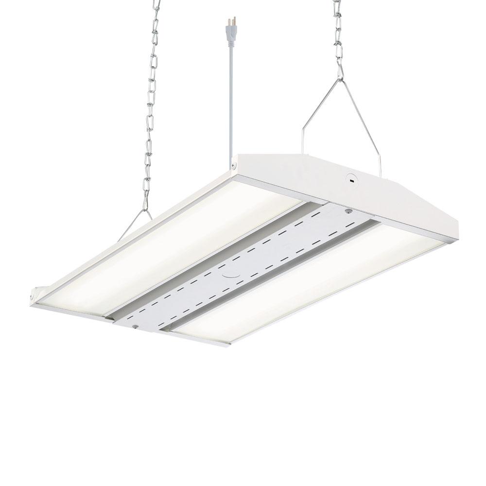 138 Watt 2 Ft White Integrated Led Backlit High Bay Hanging Light With 18000 Lumens 5000k 5 Cord And Plug