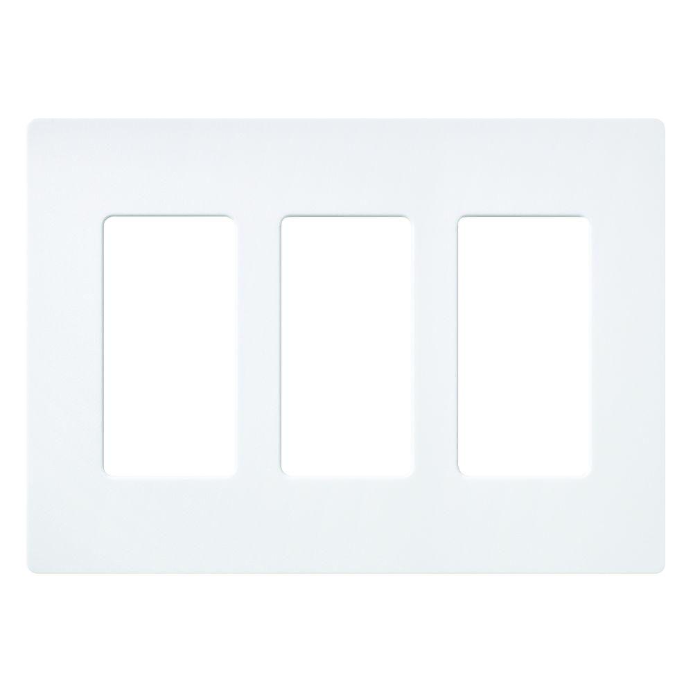 Lutron Claro 4 Gang Decora Wall Plate WhiteCW4WH The Home Depot