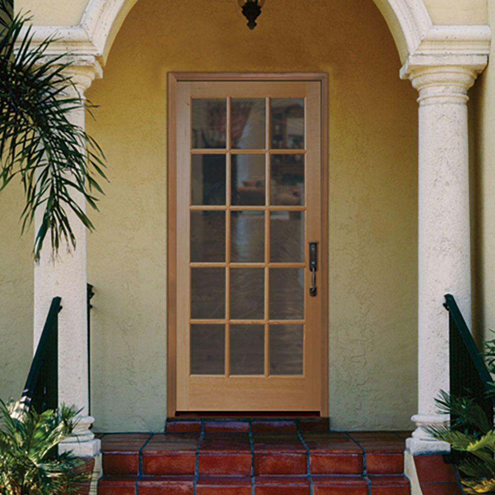Masonite 32 In X 80 In 15 Lite Unfinished Fir Front Exterior