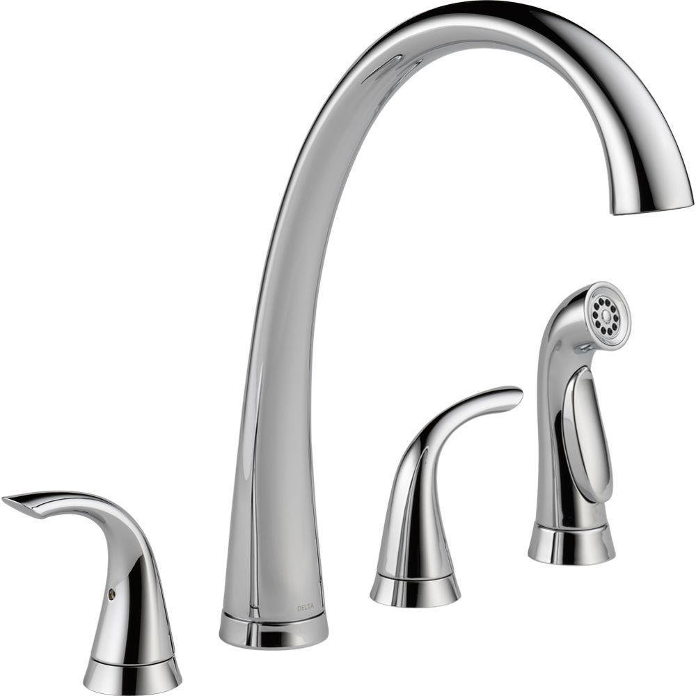 Delta Pilar 2 Handle Standard Kitchen Faucet With Side Sprayer In Venetian Bronze