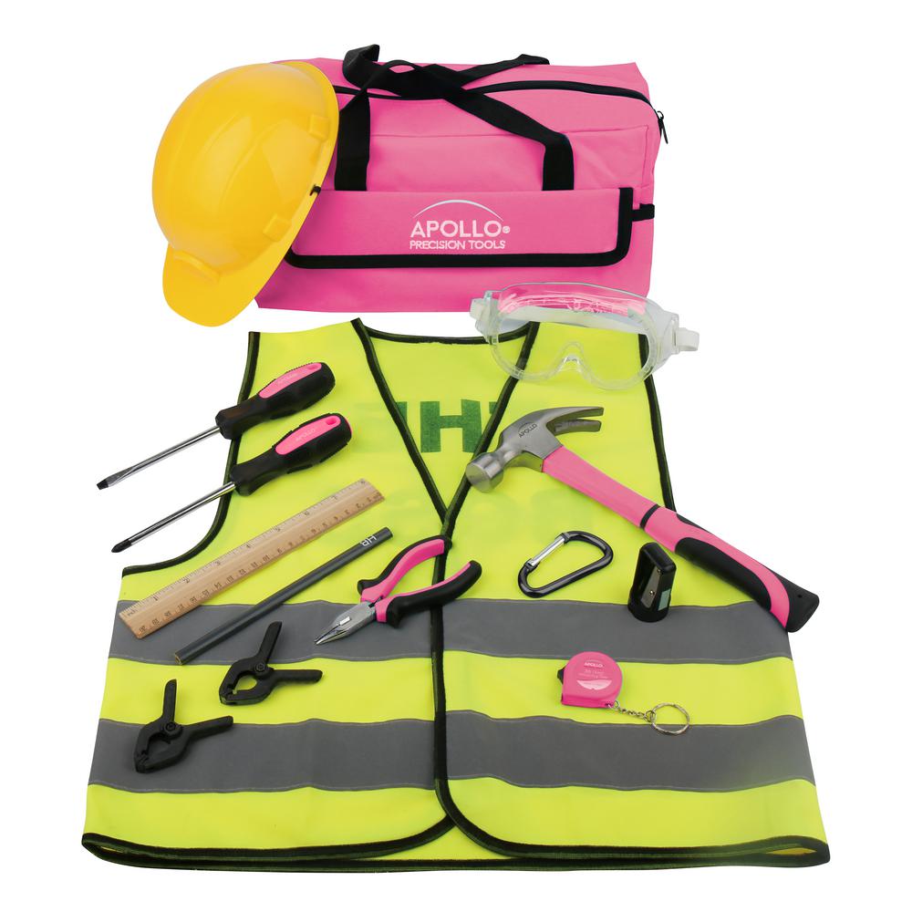 kids pink tool set