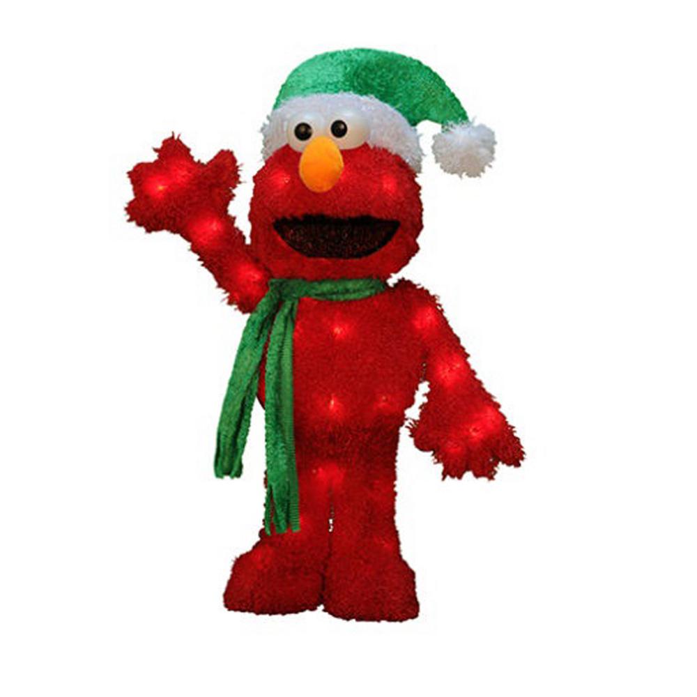 Product Works 18 In Pre Lit 3d Sesame Street Waving Elmo Christmas Outdoor Decoration And Clear Lights